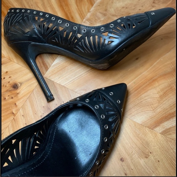 BCBG Shoes - BCBG Black Laser-Cut Stilettos